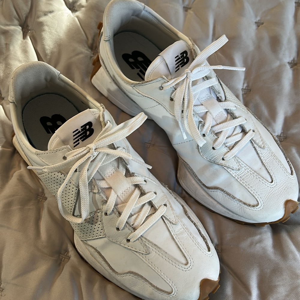 New Balance leather 327 White Sneakers - Picture 3 of 7